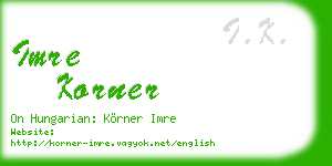 imre korner business card