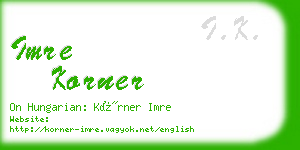 imre korner business card